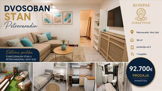 Dvosoban stan, 50 m², Petrovaradin, Novi Sad