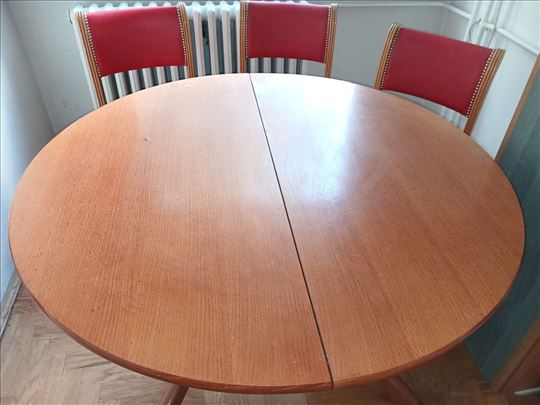 Trpezarijski sto razvlačenje + 4stolice puno drvo