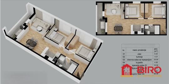 Stan,Novi Sad,Adice,kv: 66.00, ID: 1013802