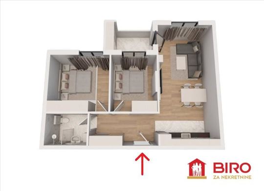 Stan,Novi Sad,Sremska Kamenica,kv: 57.00, ID: 1013