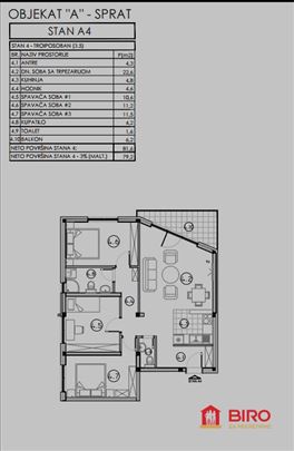Stan,Sremska Kamenica,Čardak,kv: 79.00, ID: 101361