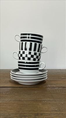 VINTAGE EDUSCHO CAFISSIMO 4 ŠOLJE SA TACNOM