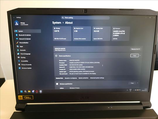 Acer nitro 5 gejming laptop