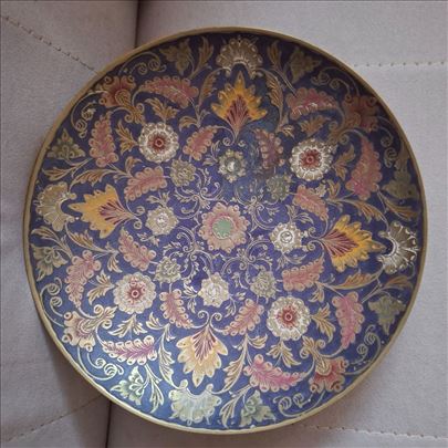 Vintage mesingani ukrasni tanjir 20cm Ručni rad