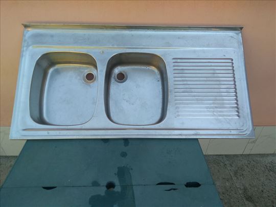 sudopera dvodelna inox sa radnom pločom - 120 cm