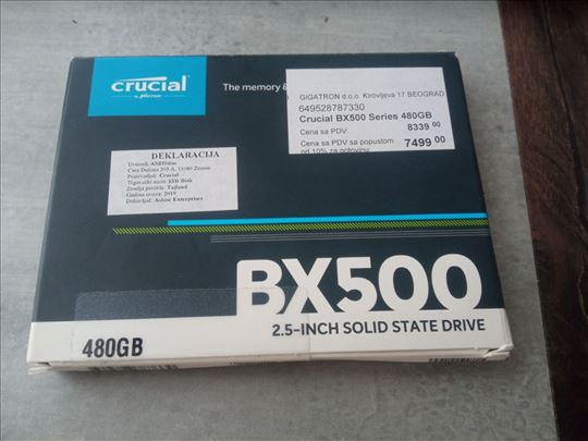 Nov Crucial BX500 480GB SATA III SSD (Nekorišćen)