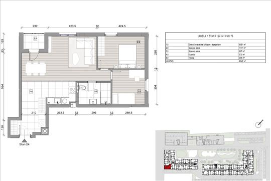 Premium novogradnja 68,42m2 centar Nove Pazove