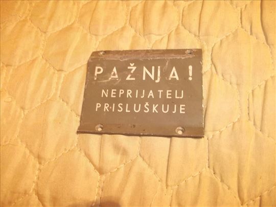 JNA pločica Pažnja neprijatelj prisluškuje Retkost