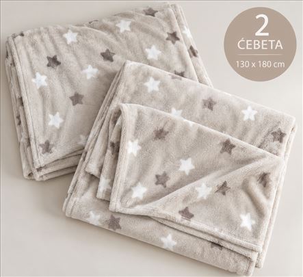 Set 2 mekana ćebeta sa zvezdicama 130 × 180 cm