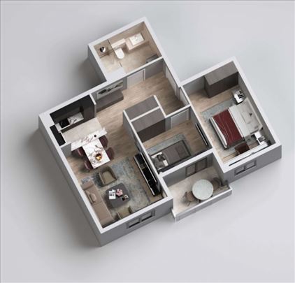 Trosoban stan 60 m2 stan broj 9 , 1.5% provizija
