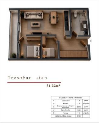 Novogradnja Zvezdara, Učiteljsko naselje - 51m2