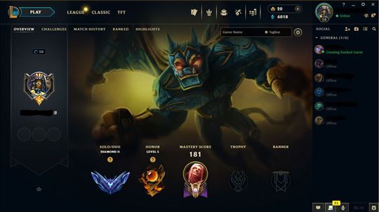 League of Legends Nalog LOL Account Eune Diamond 2