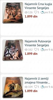 Najamnik Vinsente Sergeljes NOVI stripovi