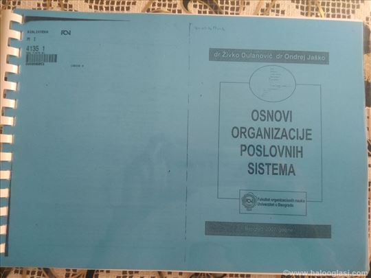 Osnovi organizacije poslovnih sistema