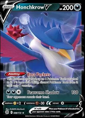 Pokemon #1 - Honchkrow V (088/172).
