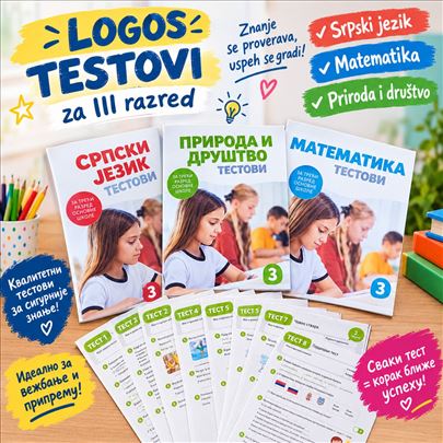 Logos za III razred test srpski matematika P&D