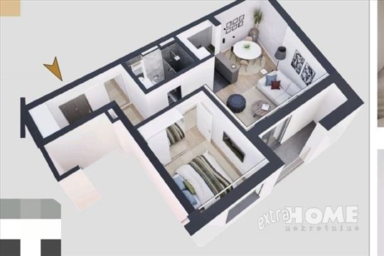 Voždovac,1.5s, 48,73 m2, novogradnja , LUX