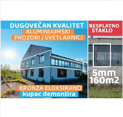 Besplatno staklo+alum svetlarnici/prozori