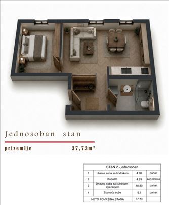 Novogradnja Zvezdara - Učiteljsko naselje - 38m2