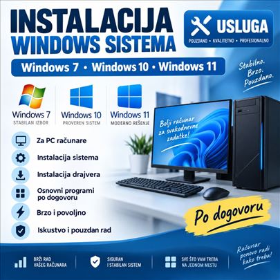 Podizanje / Instalacija Windows 7, 10, 11 sistema.