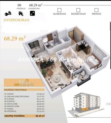 Ruma! Glavna Ulica, Novogradnja, Dvoiposoban 68m2,