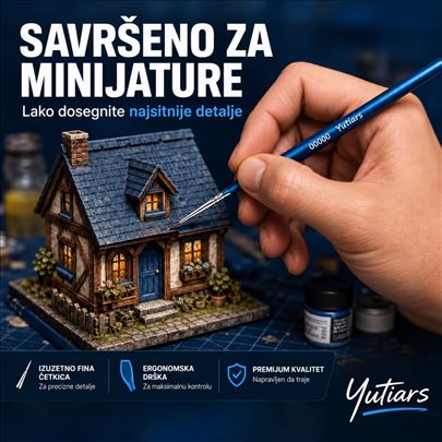 YUTIARS 10x 00000 ultra fine četkice za minijature