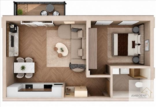 Dvosoban stan Inđija, 44m2