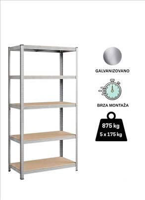 Metalna polica,stalaža 180x90x40cm 5x175kg
