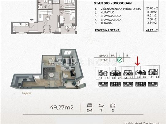 Novo-Stan u izgradnji kod Lidl-a-49m2