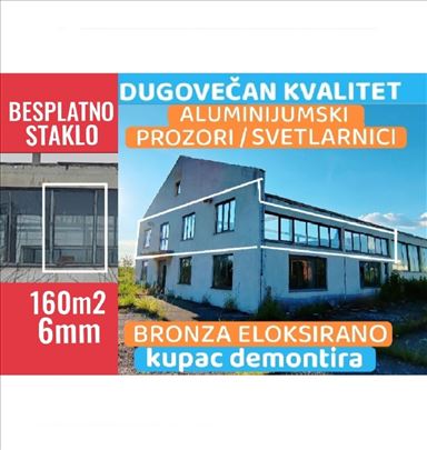 Besplatno staklo+alum svetlarnici/prozori