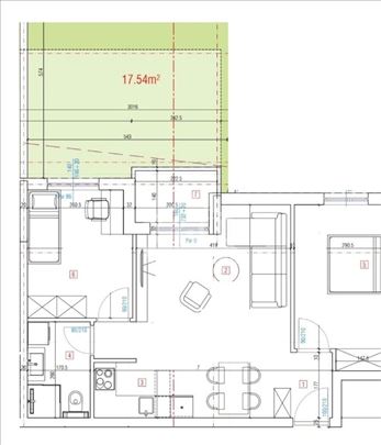 Moderan dvoiposoban stan površine 56m² u izgradnji
