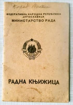 Radna knjižica iz 1948. godine. 