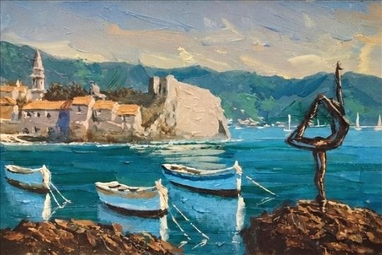Sainovic ulje na platnu umetnicke slike Budva
