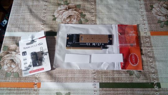 Komplet NVME Adapter+ 2 termalne trake + USB 8GB
