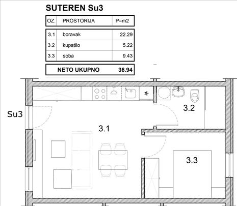 Stan 37 m2