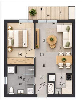 MARINA 2|49 m² /1,5 soba|novogradnja uz Dunav