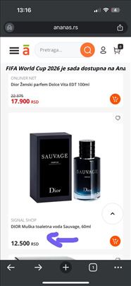 Muški Sauvage dior