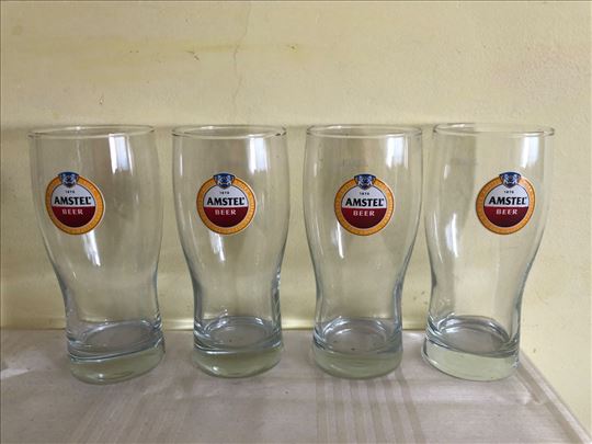 Case za pivo Amstel 0.25l, setovi od 4 i 6 casa