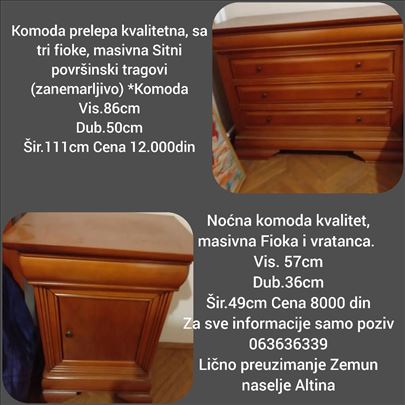 Komoda i manja noćna komoda 