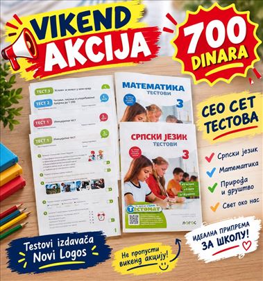 LOGOS TESTOVI VIKEND AKCIJA 700 DINARA !!!