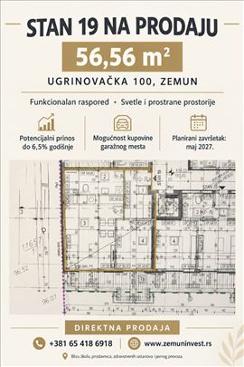 Direktna prodaja stana Zemun Ugrinovačka 100