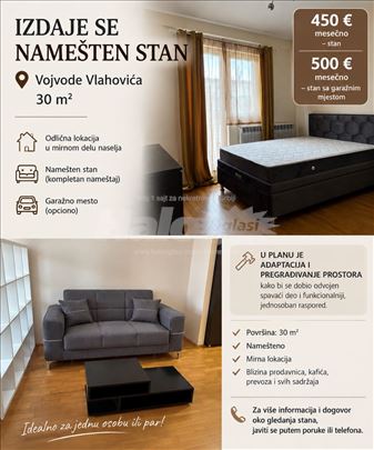 Izdavanje stana Vojvode Vlahovića 30m2