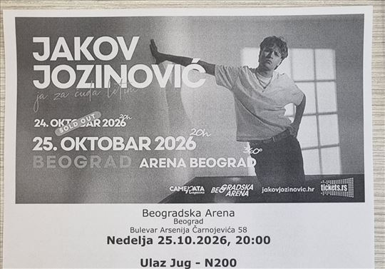 Dve karte za koncert Jakova Jozinovića za 25.10.