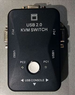 KVM USB switch 2 PC-ja na isti monitor, miš, tasta
