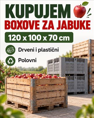 KUPUJEM POLOVNE BOKSOVE ZA JABUKE – DRVENE I PLAST