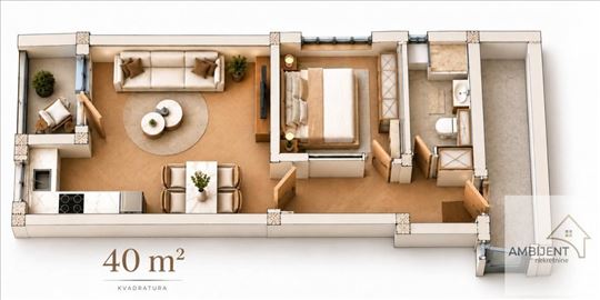 Dvosoban stan u Batajnici, 40m2