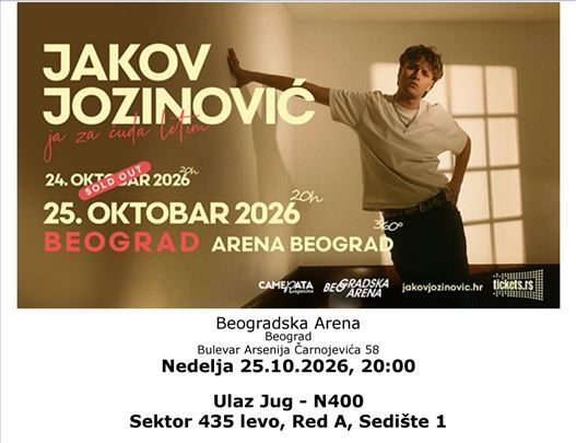 Karte za koncert Jakova Jozinović 25.10.2025. u Bg