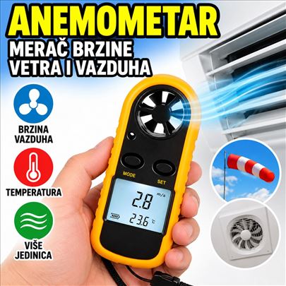 Anemometar merač brzine vetra vazduha vetromer