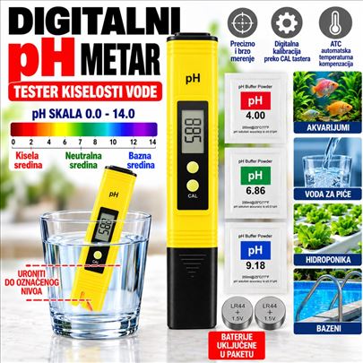Digitalni pH metar - pH merač vode, automatska
