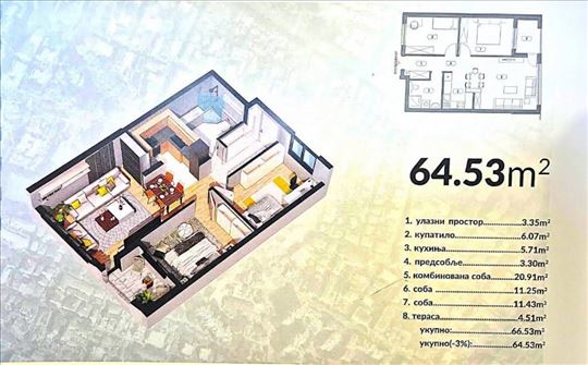 Lux 64m2 Crveni krst - rok 12.2027., top prilika!